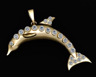 3D Shark Pendant 3D Printable Model,