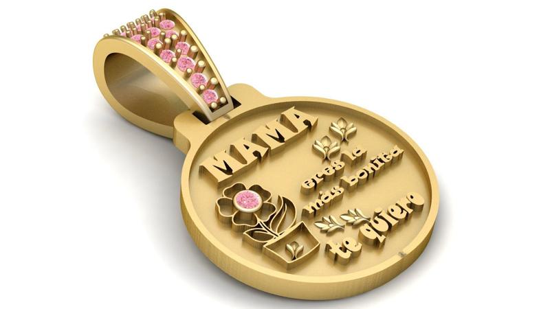 3D GOLD MAMA PENDANT    3d printable model