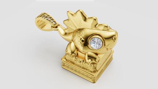 DIANASURE GOLD PENDANT    3d printable model