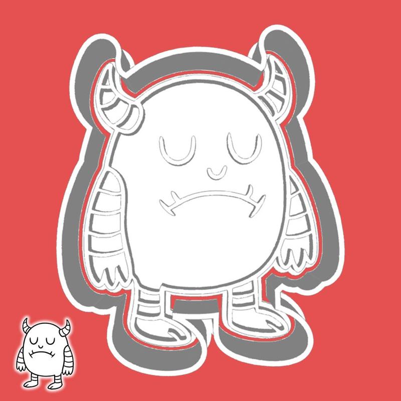 Cute monsters cookie cutters - hornsnore monster
