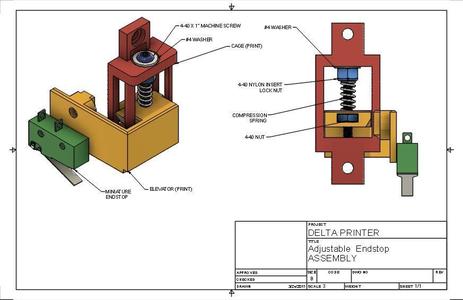 Delta Printer - Adjustable Endstop