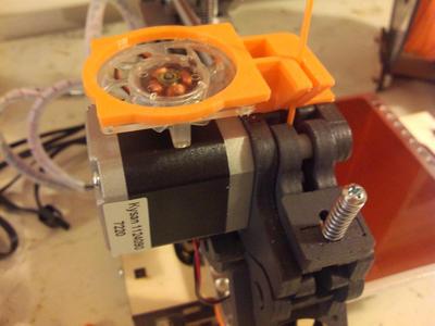 Printrbot filament guide and fan mount for extruder stepper motor v2!
