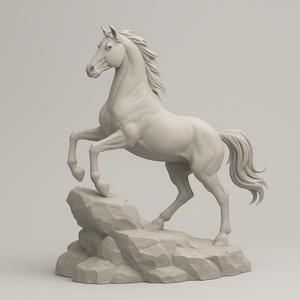 The Horse on Rock – 3D Print STL
