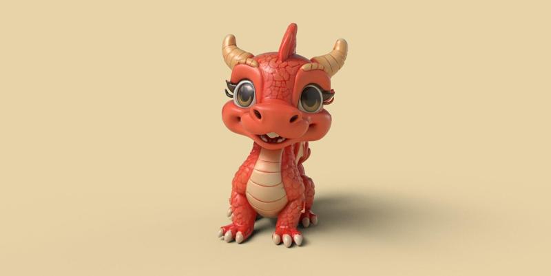 Cute little dragon | Easy print