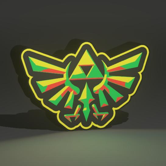 Zelda Triforce Wings Logo Sign LIghtbox Lamp