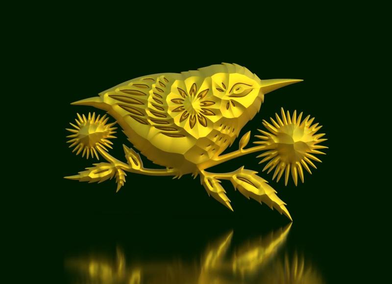 Floral Elevation : Ave en Rama II - Wall