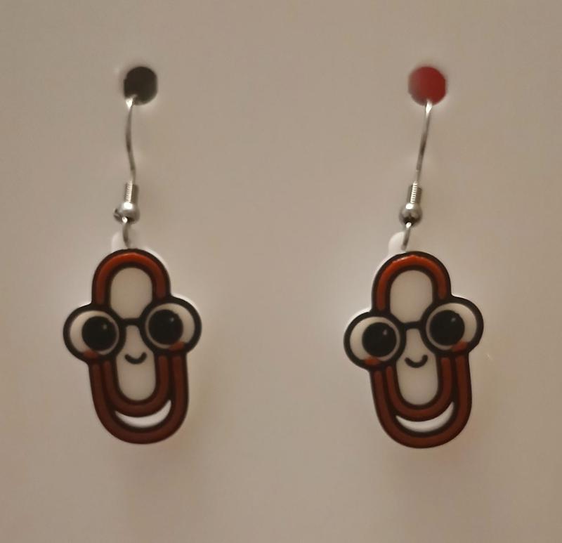 Paper Clip Earrings & Keychain | No AMS Needed | Back to School Teacher Gift 3D Print STL