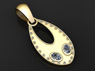 Golden Eclipse Diamond Pendant