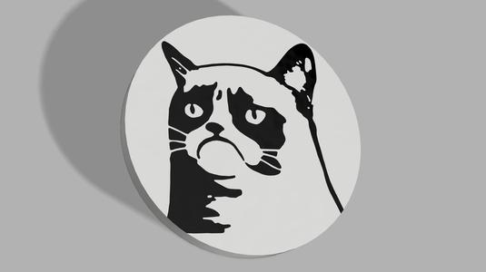 Grumpy Cat Meme - Poker Chip
