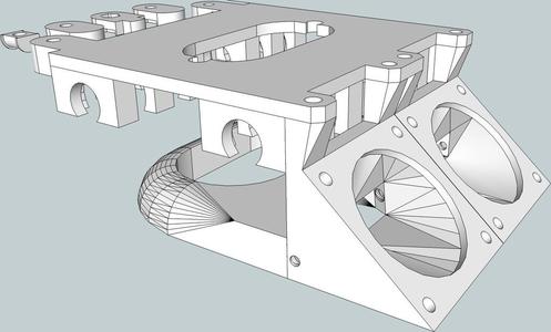 Prusa Dual Extruder Dual Fan X Carriage, Fan Duct, Fan Mounts