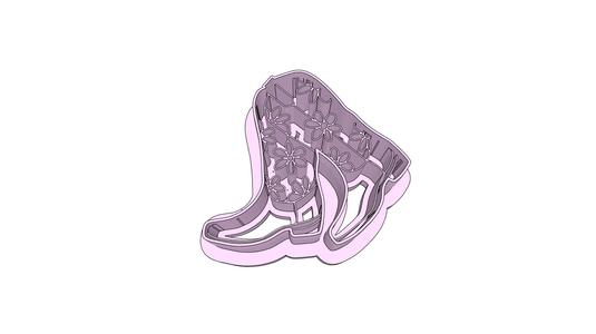 Flower Cowgirl Boots Clay Cutter - 30 and 35mm