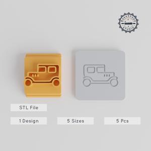 1920 Vintage Car Stamp Tile Set, Motif Sizes 20-40mm, Perfect for Clay, Cookies & Fondant PRODUCT_3291