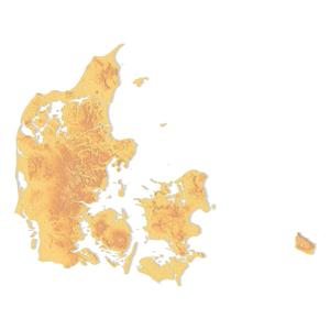 Denmark Topographic Map STL model