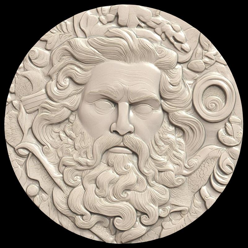 3D Model STL File for CNC Router/Laser & 3D Printer A Man Carving a Circular Stone Sculpture