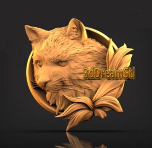 cat STL model, CNC router engraver, artcam, Aspire, cnc files, wood, art, wall decor, CNC