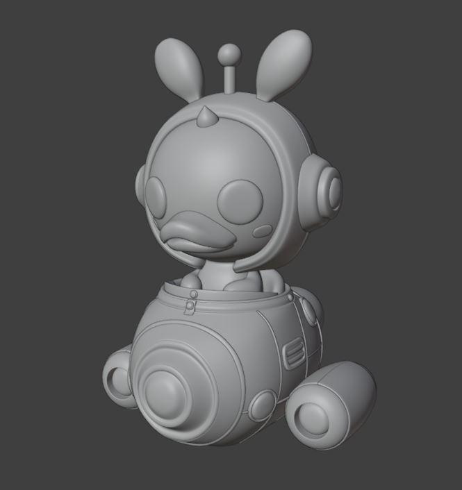 Alien duck with its ship