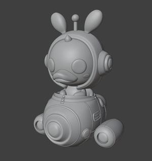 Alien duck with its ship