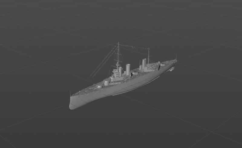 British battleship "Queen Mary" 3D model material