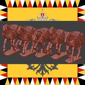 28mm Napoleonic Austrian heavy cavallery horses charging