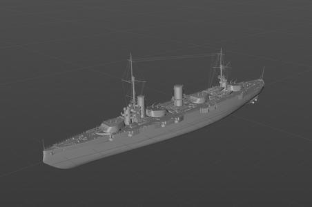 3D digital model of the Russian battleship Gangut (October Revolution)
