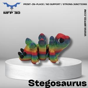 ARTICULATED DINO-SERIES - STEGOSAURUS - MFP3D -NO SUPPORT - PRINT IN PLACE - SENSORY TOY-FIDGET