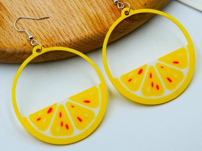 Lemon Earrings Citrus Fruit Jewelry for Printing