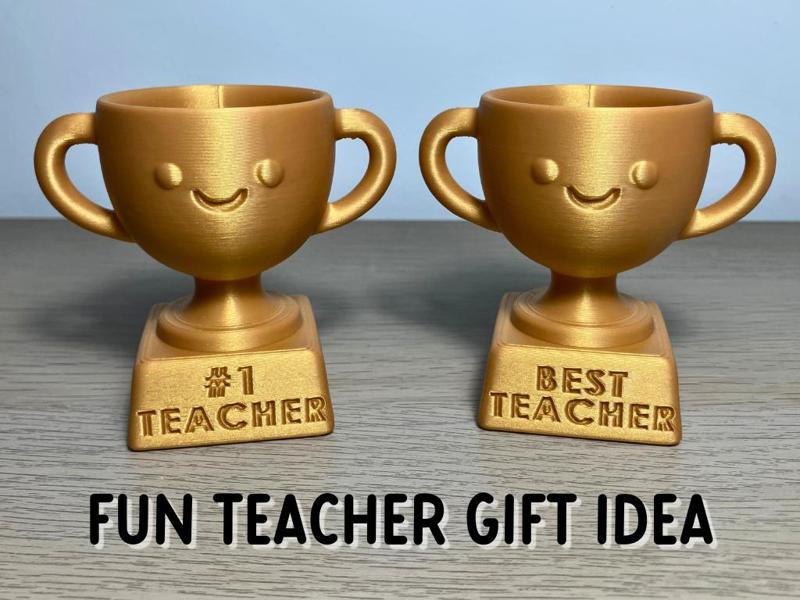 Cute Happy Teacher Trophy | End of Year Gift