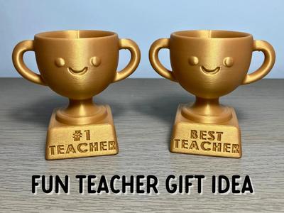Cute Happy Teacher Trophy | End of Year Gift