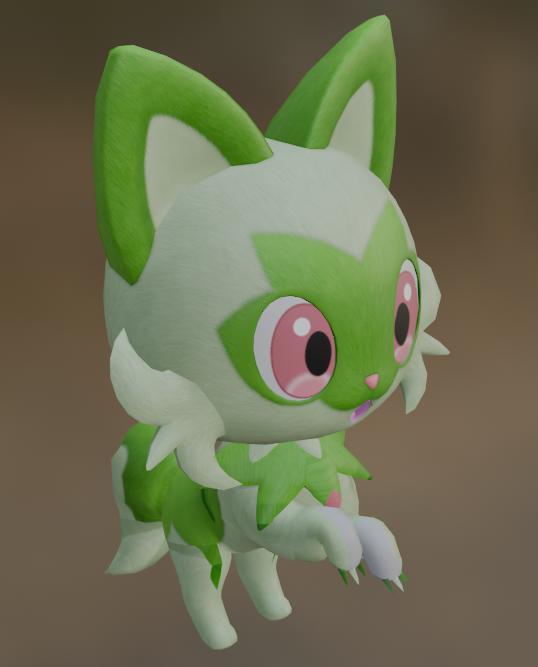 Sprigatito asking for food