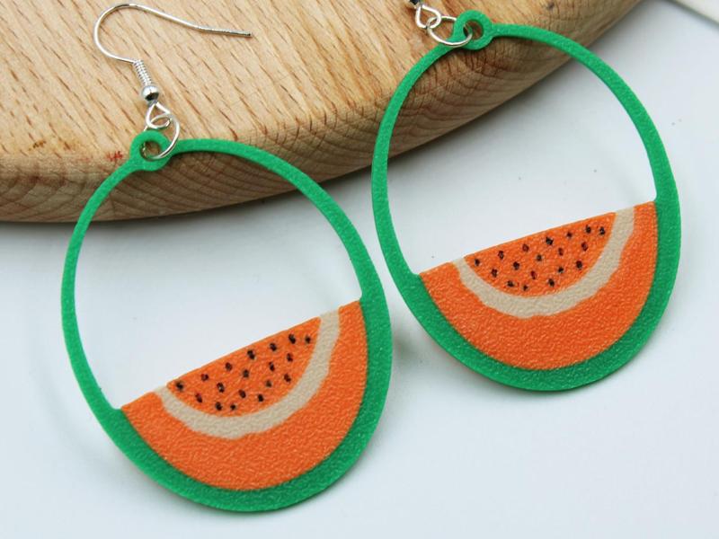 Cantaloupe Earrings 3D File Melon Inspired Summer