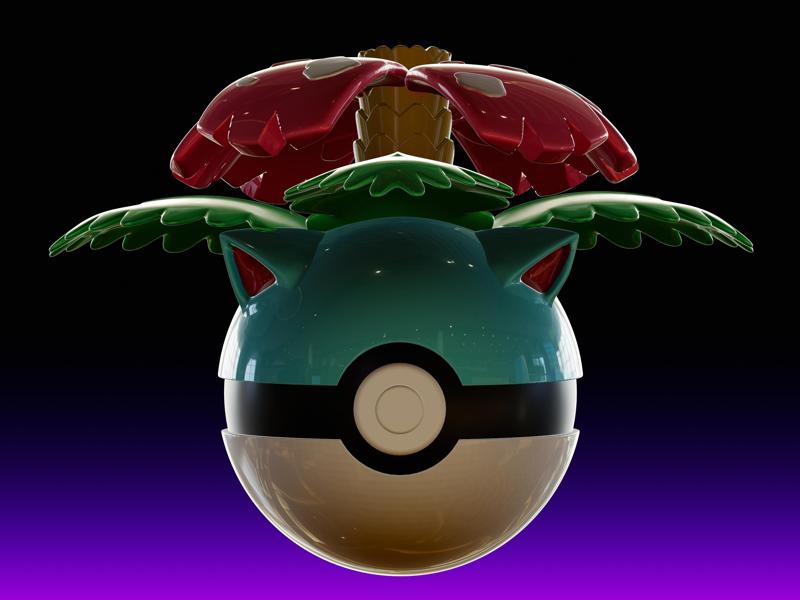 Venusaur x Pokeball | 3D Print Model