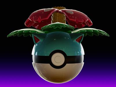 Venusaur x Pokeball | 3D Print Model