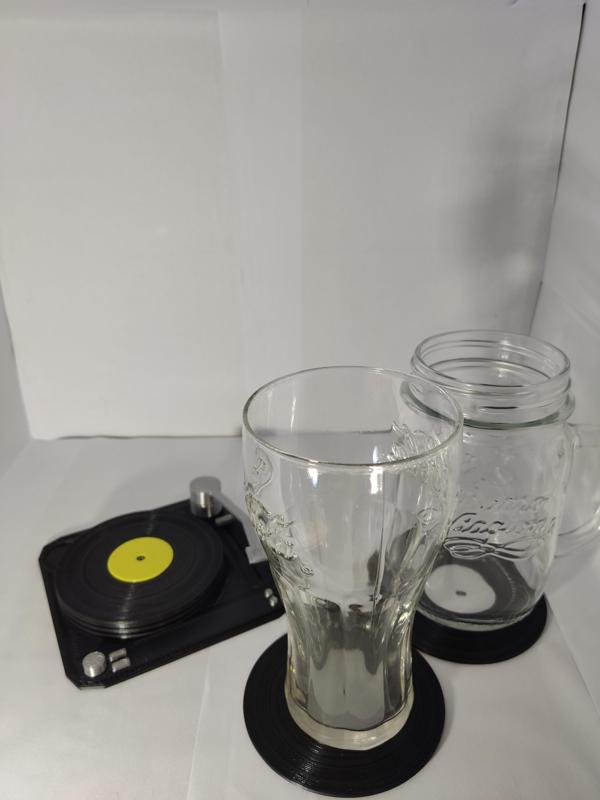Record player coaster 45 rpm records
