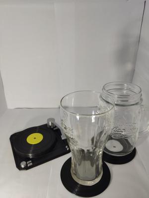 Record player coaster 45 rpm records