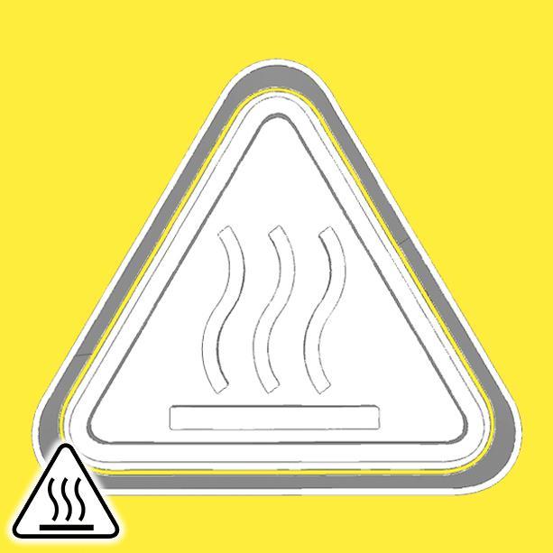 Warning sign cookie cutters - hot surface