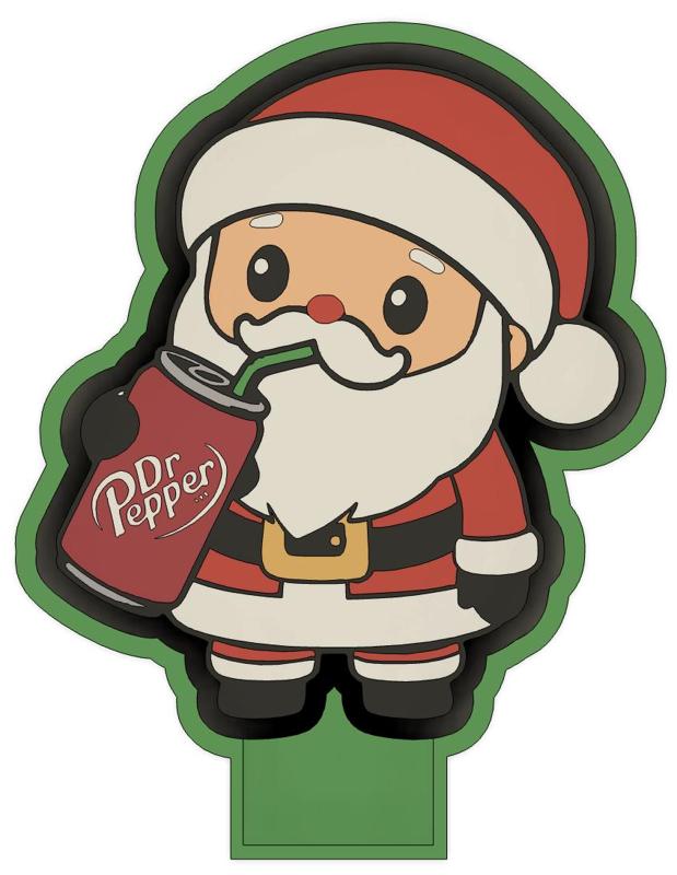 Santa Dr Pepper Car Freshie Silicone Mold Housing