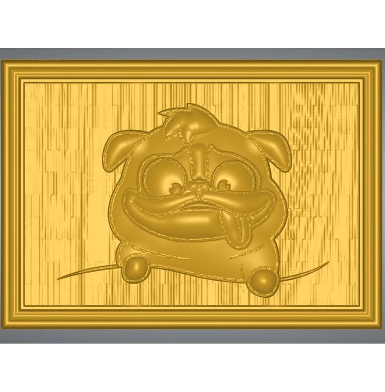 bas-relief real 3D Relief For CNC building decor wall-mount for decoration "dog-house-04" and 3d print