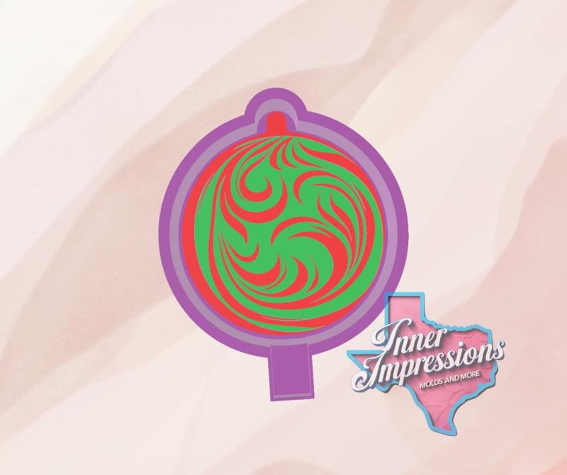 Swirl Christmas Ornament Freshie Mold