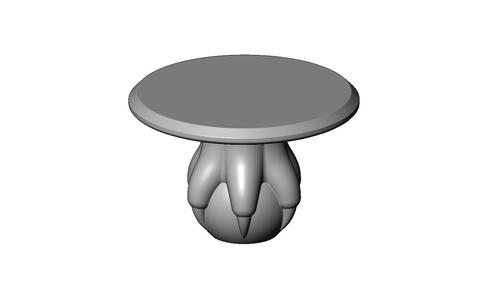6 carved claw bead ends round table rest 3D print model