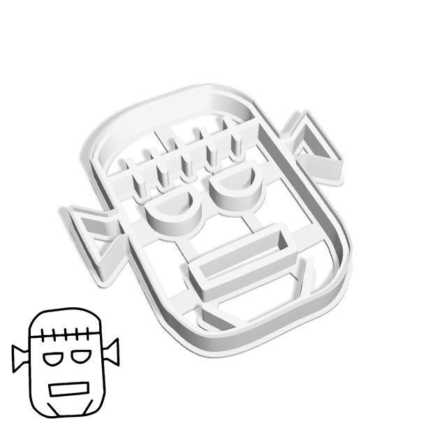 Halloween cookie cutters - zombie face (style 3)