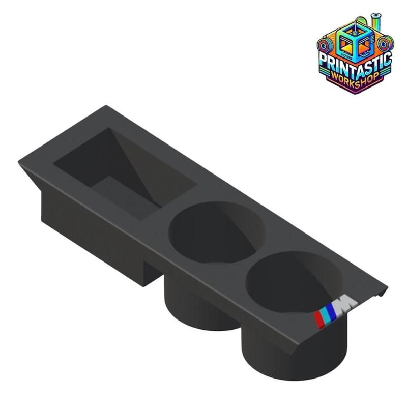 Double Cup Holder with Extra Square Slot & M3 Logo for BMW E46