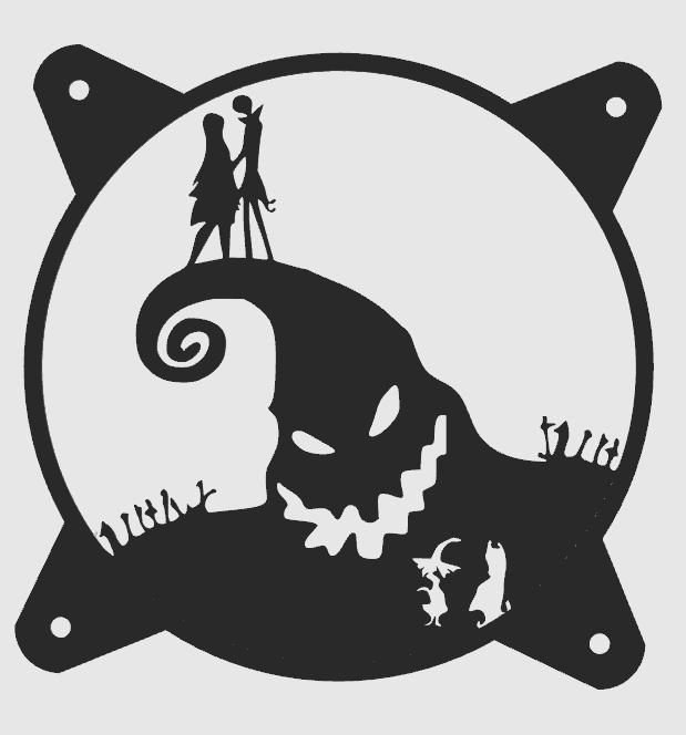 FAN COVER The strange Christmas of Mr. Jack CUBIERTA DE VENTILADOR FAN GRILL 120MM