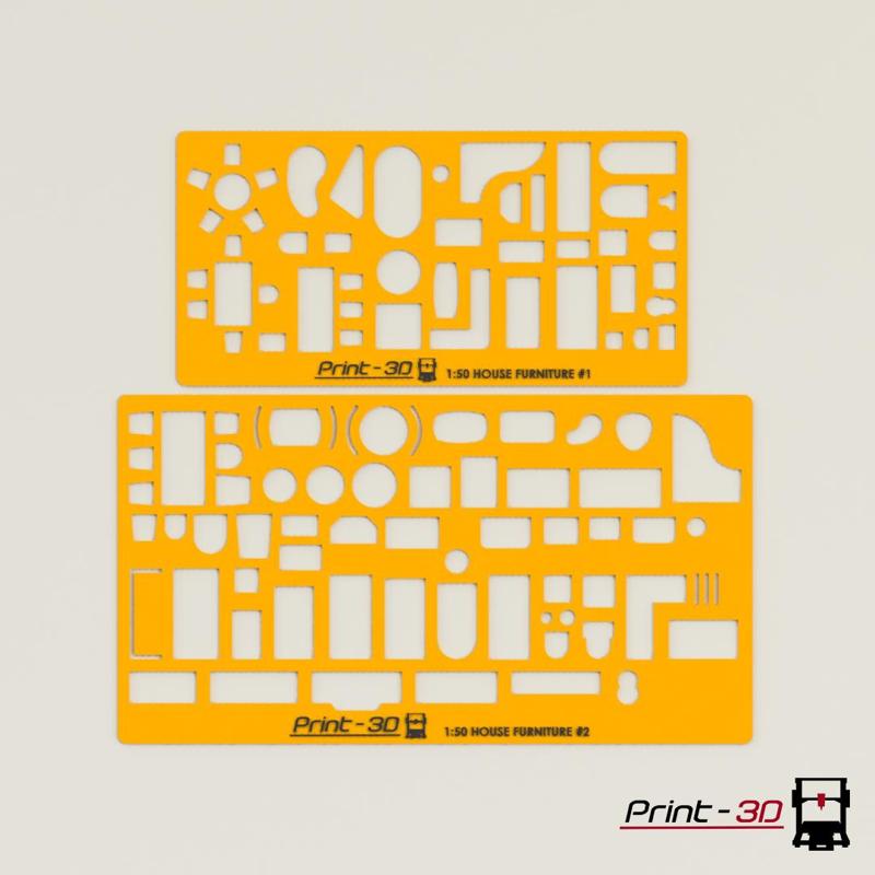 House Furniture BUNDLE (1:50) - Drawing Stencil/Template