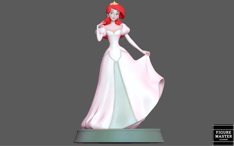 ARIEL LITTLE MERMAID WEDDING DRESS DISNEY ANIMATION princess 3d print