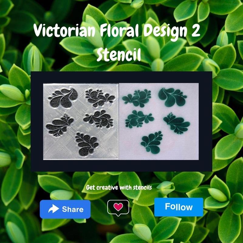 Victorian Floral Design 2  Stencil
