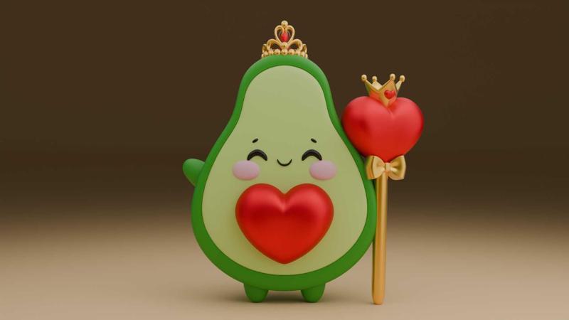Avocado valentine figure