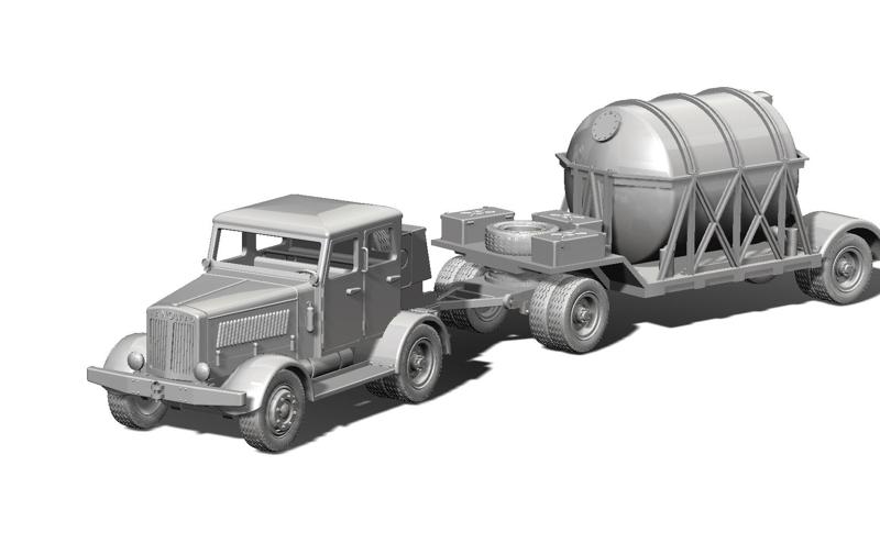 Hanomag SS-100 Gigant (Schwerer Schlepper) + A-stoff trailer for V2 Rockets (Germany, WW2)