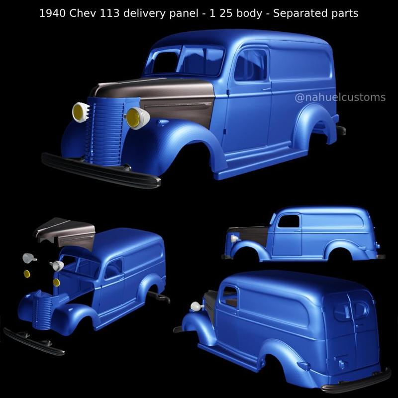 1940 Chev 113 delivery panel - 1 25 body - Separated parts