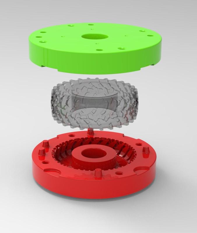 Mold for diecast Nokian Ground King tire Scale 1 to 25