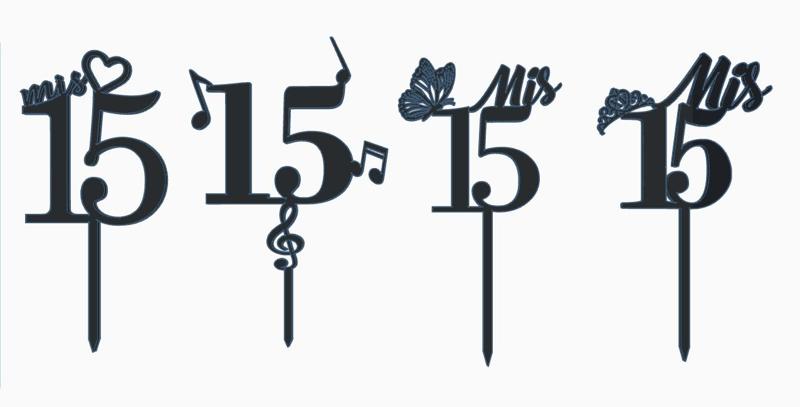 Pack My 15 4 cake or cake toppers